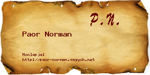 Paor Norman névjegykártya